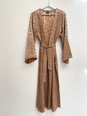 Gold leopard jacquard Kimono