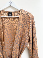 Gold leopard jacquard Kimono