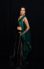 Duchess satin lehenga skirt (black and other colours)