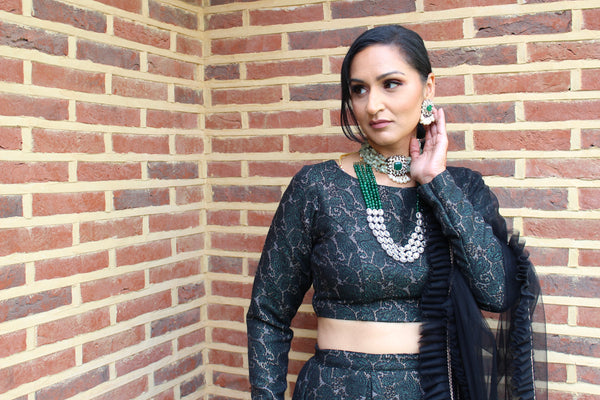 Buy Dazzling Black Color Designer Banarasi Silk Brocade Lehenga Choli |  Lehenga-Saree