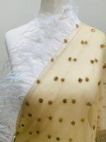 Gold sequin spot feather dupatta