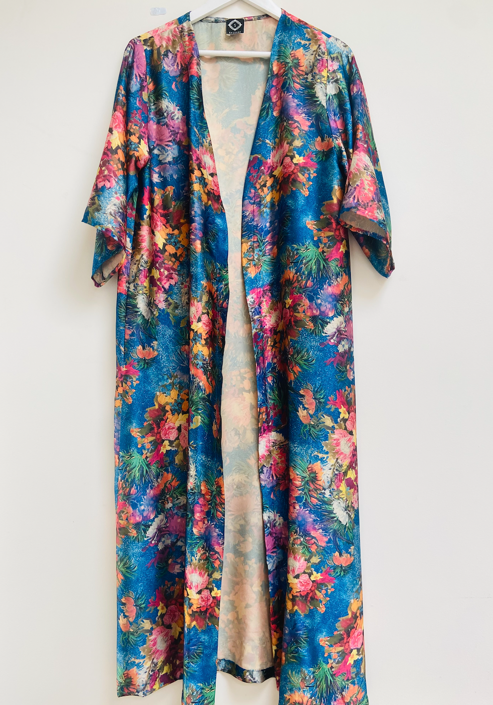 Blue floral kimono