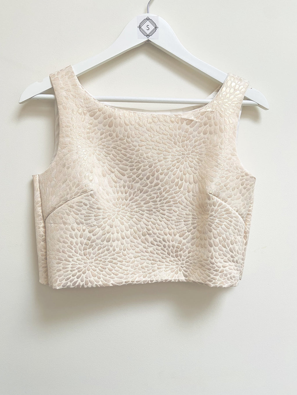 Champagne Jacquard cross back top